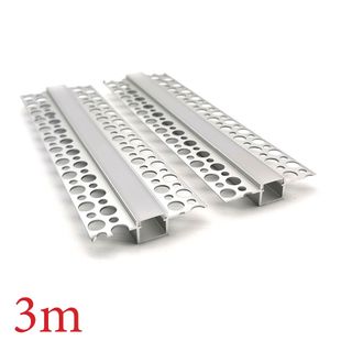 VCB015 Plasterboard Square Aluminium Profile with Diffuser - 3m