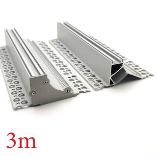 VCB007 Plasterboard Deep Recessed  Aluminium Profile with Diffuser - 3m