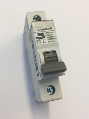 TANZINI CIRCUIT BREAKER 16A, 6KA, 1 POLE