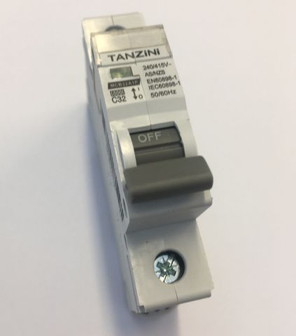TANZINI CIRCUIT BREAKER 32A, 6KA, 1 POLE