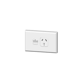 PDL 600 SERIES SINGLE HORIZONAL SWITCHEDSOCKET OUTLET - 15A, WHITE