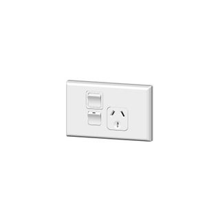 PDL SINGLE HORIZONTAL SWITCHED SOCKET OUTLET WITH EXTRA SWITCH - 10A, WHITE