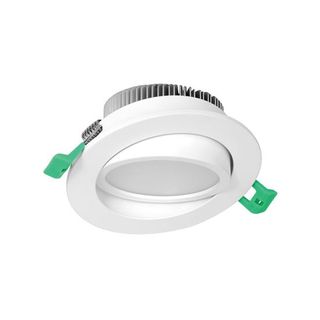 13W Round Tiltable LED Downlight Complete 3K IP44 Brushed Chrome
