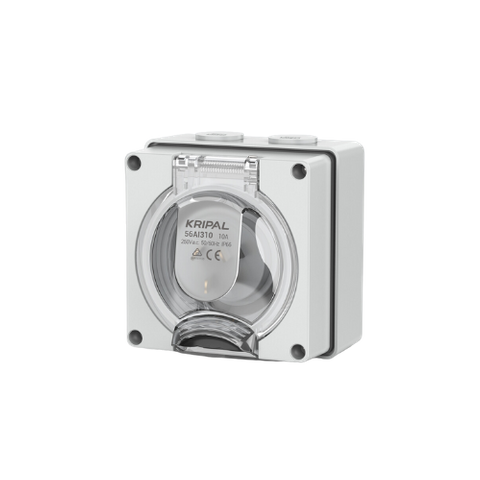 3 PIN 10A MALE MOUNTED PLUG 250V IP66