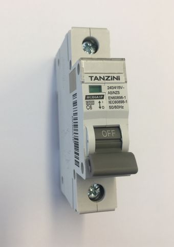 TANZINI CIRCUIT BREAKER 6A, 6KA, 1 POLE