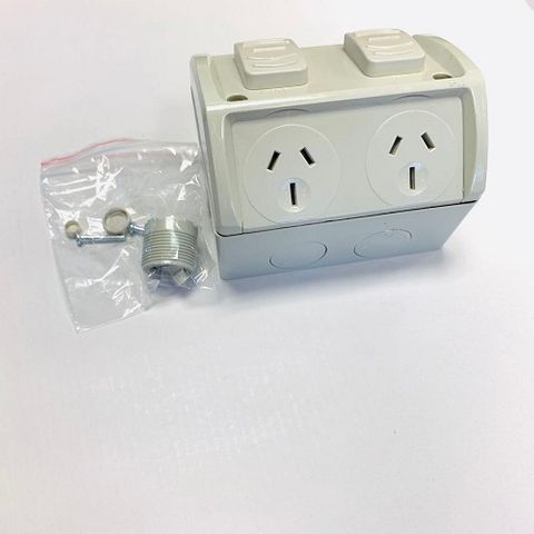 TANZINI Double Socket IP53 Weatherproof15A
