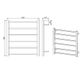 Square Towel Rail 6-Bar 800X600 Multi Connect  60Watt