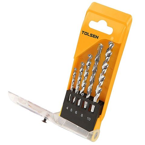 TOLSEN 5pce MASONRY DRILL BIT SET4, 5, 6, 8, 10mm