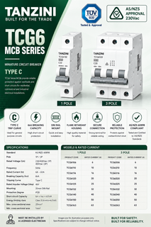 TANZINI MCB 1Pole 20A Type-C TCG Series