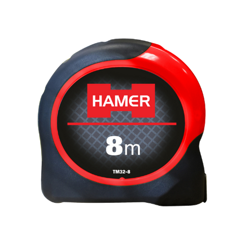 HAMER Tape Measure 8M coated 32mm wide blade