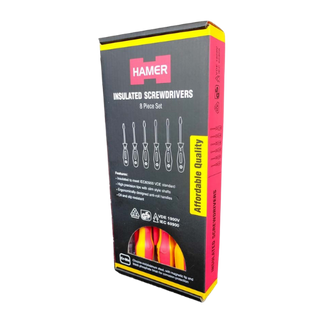 Hamer Screwdriver 8 Piece Set inc #1 & #2 SQ Drive