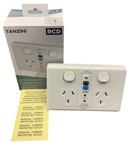 TANZINI RCD HORT DOUBLE SOCKET 10A 30mATYPE A