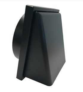 Cowl 150mm  Matte Black with bird meshand flap