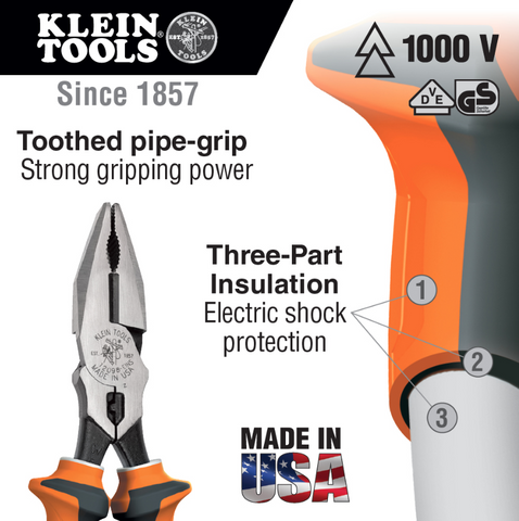 KLEIN Combination Pliers - Insulated