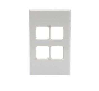 PDL 600 SERIES 4 GANG SWITCH PLATE WITHCOVER - WHITE