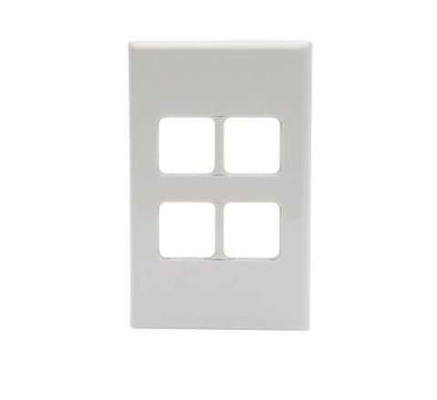 PDL 600 SERIES 4 GANG SWITCH PLATE WITHCOVER - WHITE