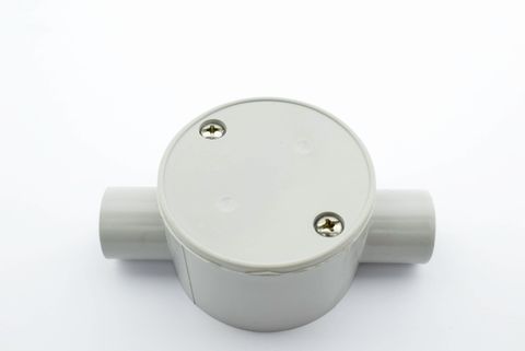 2 WAY CIRCULAR JUNCTION BOX 20MM GREY