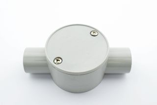 2 WAY CIRCULAR JUNCTION BOX 25MM GREY