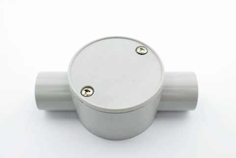 2 WAY CIRCULAR JUNCTION BOX 25MM GREY