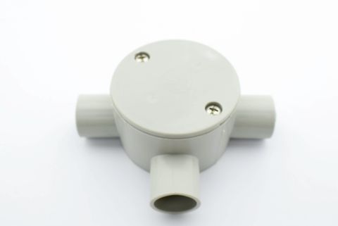 3 WAY CIRCULAR JUNCTION BOX 20MM GREY