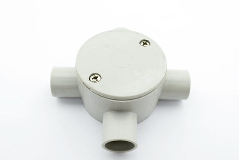 4 WAY CIRCULAR JUNCTION BOX 20MM GREY