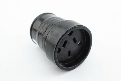 ENZIDE Black Rubber Cord Connector 3pin10amp