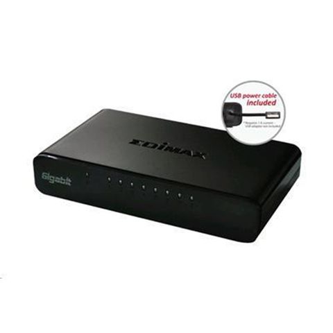 EDIMAX 8 Port 10/100/1000 Gigabit Desktop Switch. Full Duplex