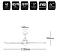 Brilliant White Tempo Plus 48" AC Ceiling Fan