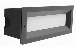 WALL RECD 13W LED TRI 639Lm IP65 RECT BRICKLIGHT Dark Grey FR Diffuser