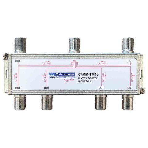 6 Way Splitter ‘F’ Type Horizontal