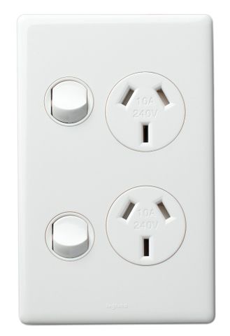 Excel Life™ Dedicated Plate - Vertical Double Powerpoint, 10A,White