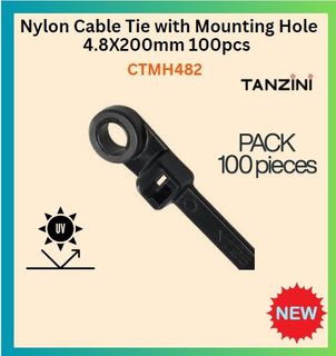 Cable Tie with mounting hole 4.8x200mm 100pcs/bag