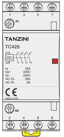 TANZINI Contactor 4 x N/O 4Pole 25A