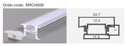 Aluminum profile  2meter 24.7*7mm