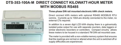 KILOWATT HOUR METERS 100A 3 PHASE CheckMeter