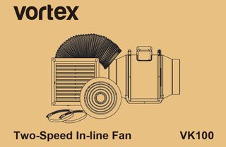 100MM TWO SPEED Inline Fan Kit incl. ducting and grilles VORTEX