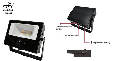 Auto Chasing-Sun Flood Light with PIR 10W IP65 6000K