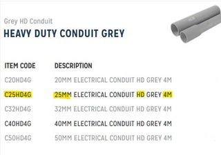 SOLAR 25MM Conduit HD Grey 4meter