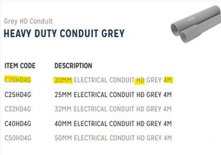 SOLAR 20MM Conduit HD Grey 4meter