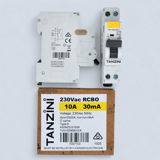TANZINI RCBO 1P+N 10A 30mA