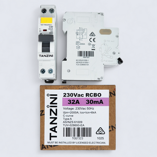 TANZINI RCBO 1P+N 32A 30mA