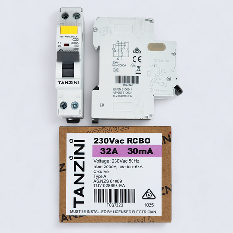 TANZINI RCBO 1P+N 32A 30mA