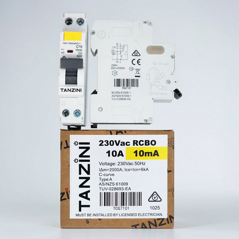 TANZINI RCBO 1P+N 10A 10mA