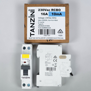 TANZINI RCBO 1P+N 16A 10mA