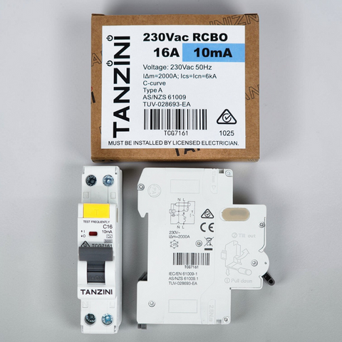TANZINI RCBO 1P+N 16A 10mA