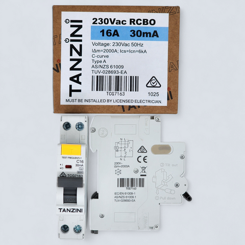 TANZINI RCBO 1P+N 16A 30mA