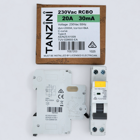 TANZINI RCBO 1P+N 20A 30mA