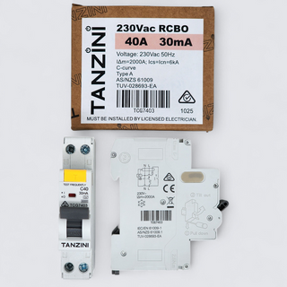 TANZINI RCBO 1P+N 40A 30mA