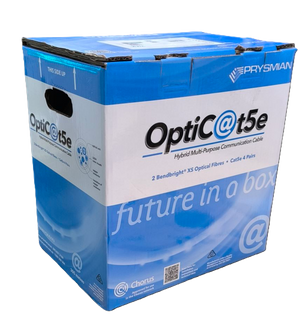 Pys Optic@T5E Hybrid Cat5E +2F BBSX FIBER CABLE White 305M