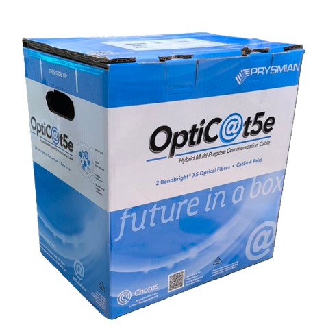 Pys Optic@T5E Hybrid Cat5E +2F BBSX FIBER CABLE White 305M
